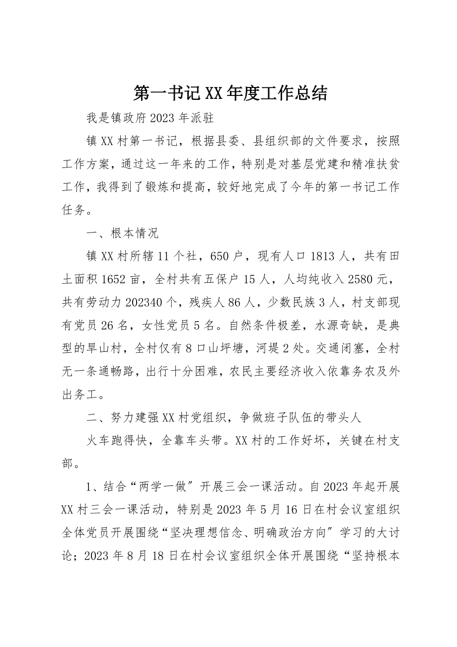 2023年第一书记某年度工作总结新编.docx_第1页