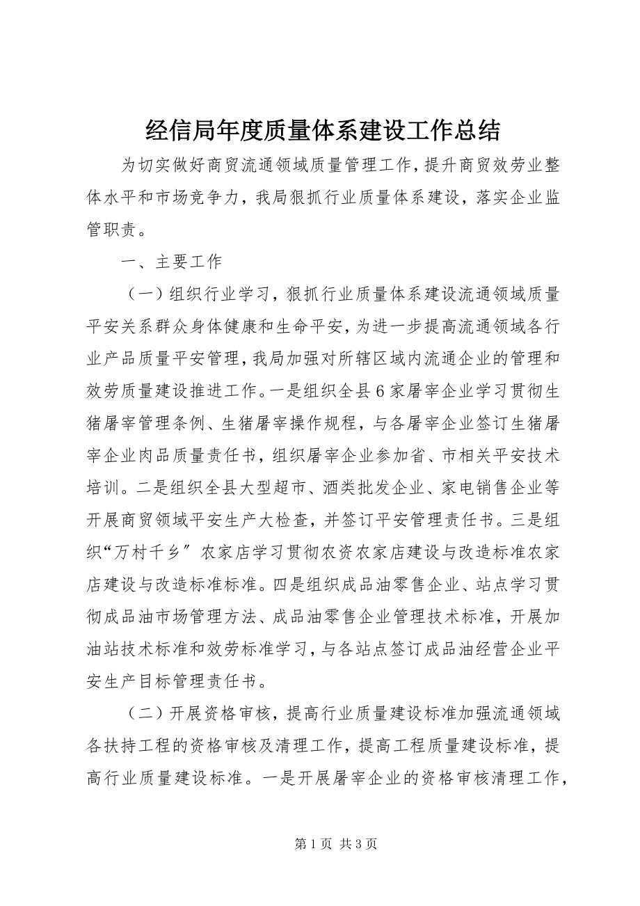 2023年经信局度质量体系建设工作总结.docx_第1页