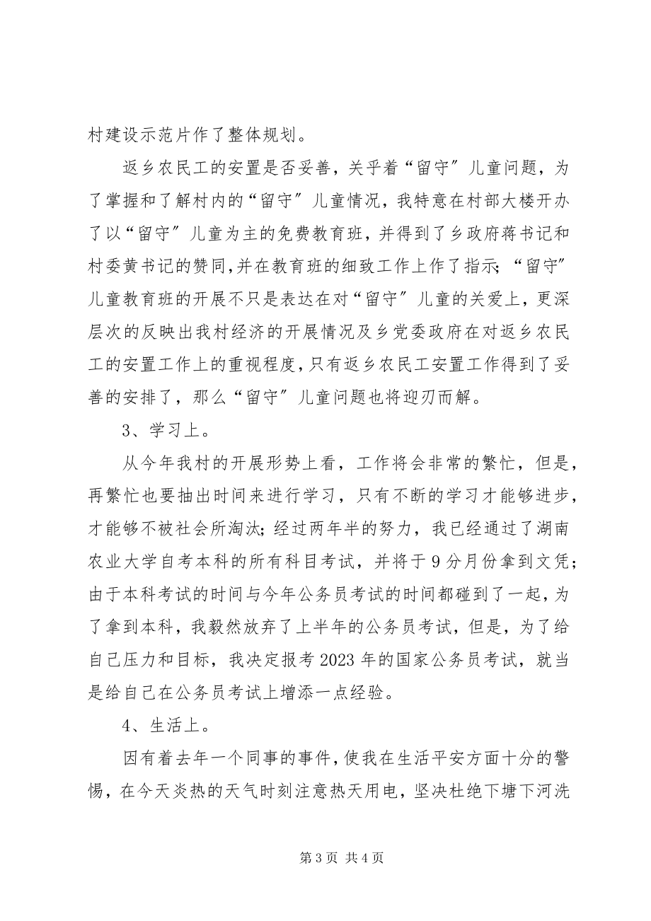 2023年上半年村支书助理工作总结.docx_第3页