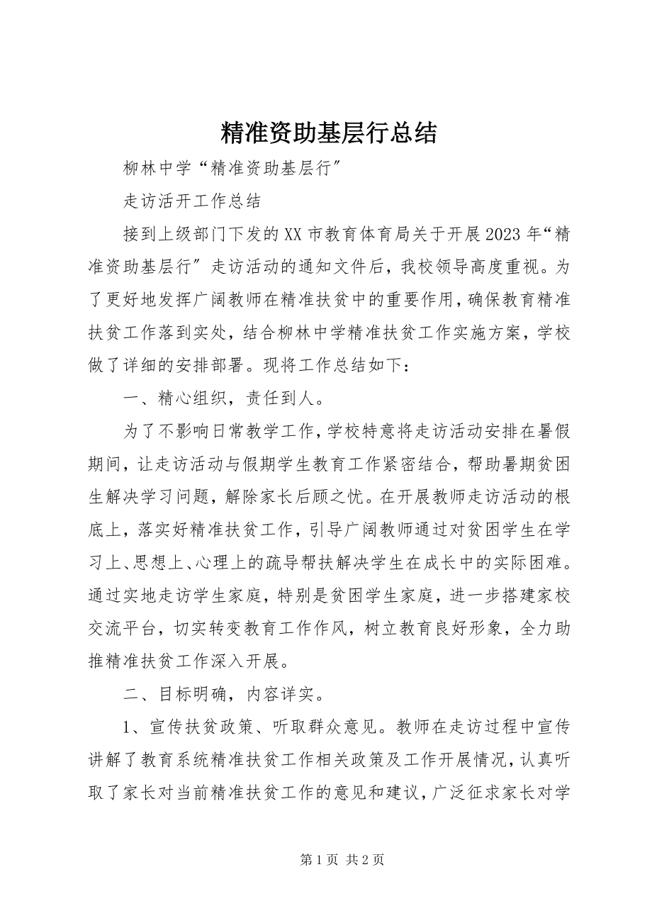 2023年精准资助基层行总结.docx_第1页