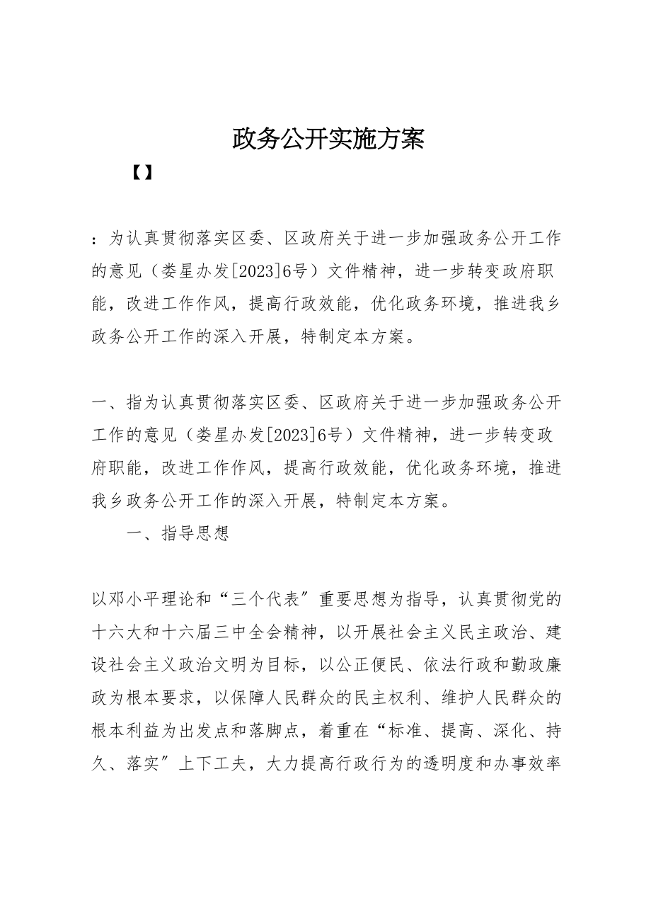 2023年政务公开实施方案新编.doc_第1页