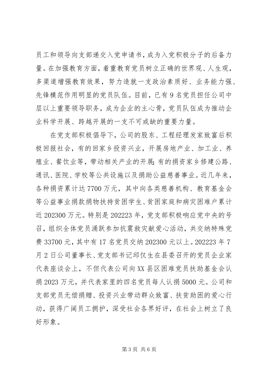 2023年公司党支部创先争优典型材料.docx_第3页