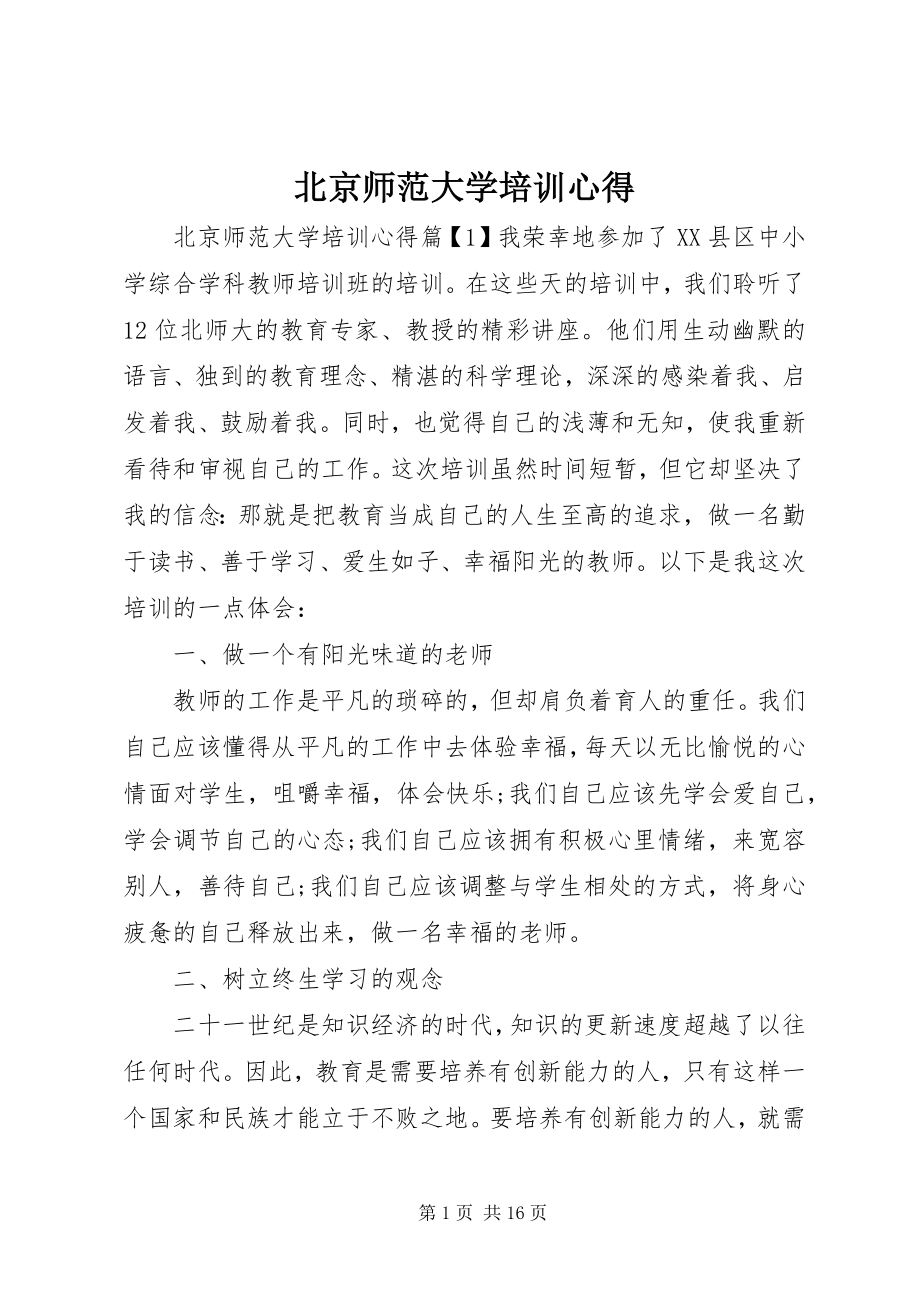 2023年北京师范大学培训心得新编.docx_第1页