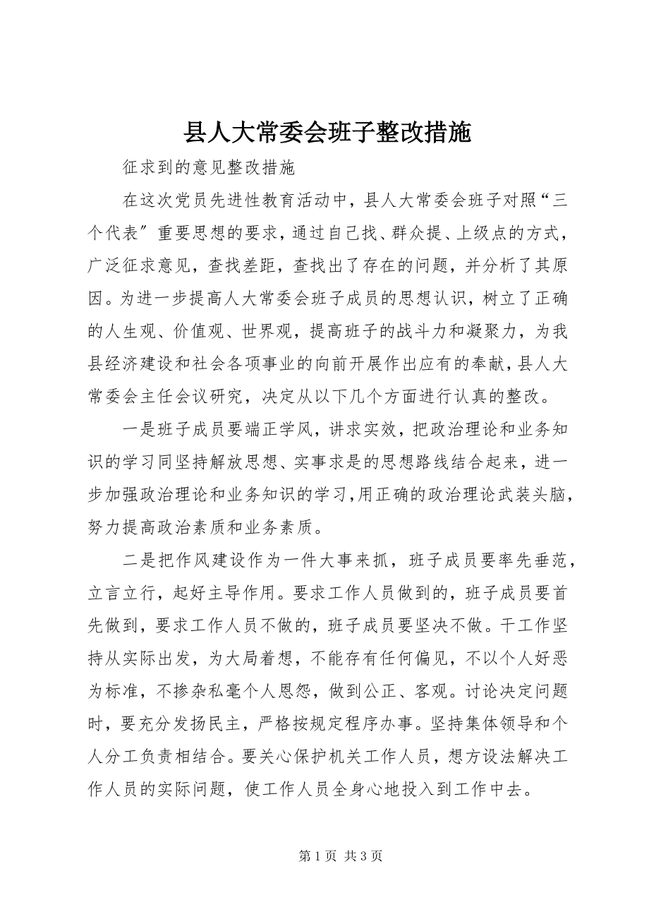 2023年县人大常委会班子整改措施.docx_第1页