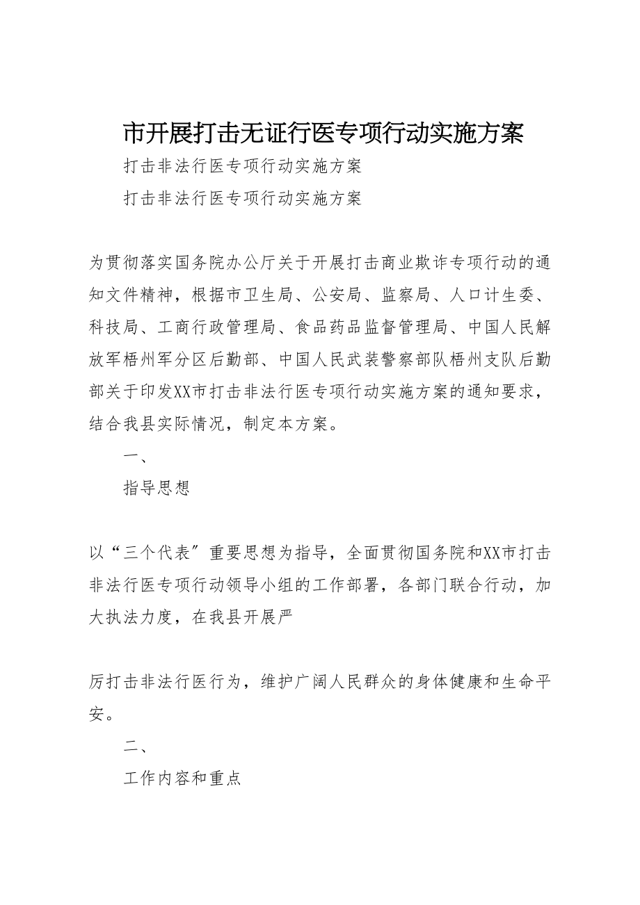 2023年市开展打击无证行医专项行动实施方案 .doc_第1页