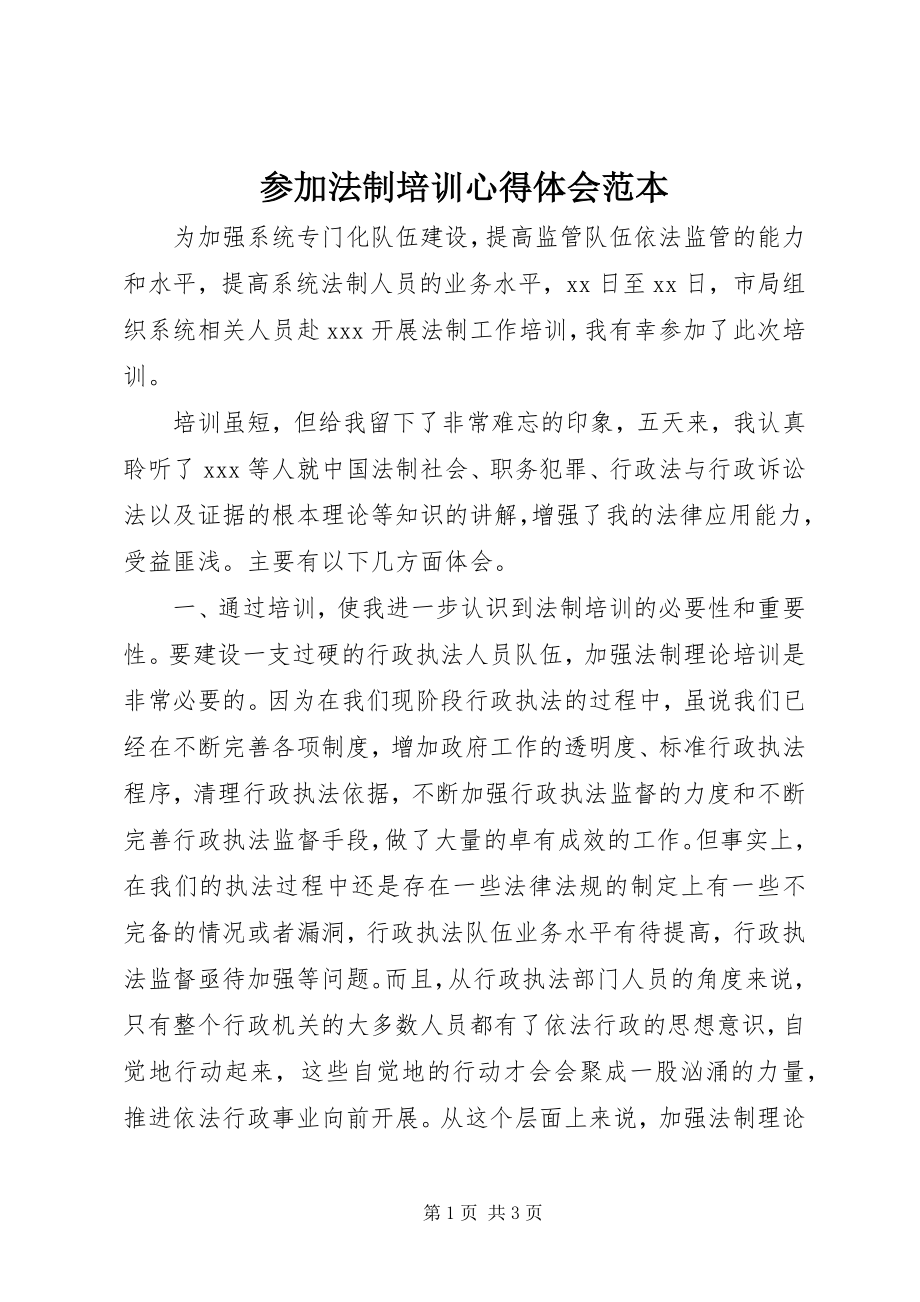 2023年参加法制培训心得体会范本新编.docx_第1页