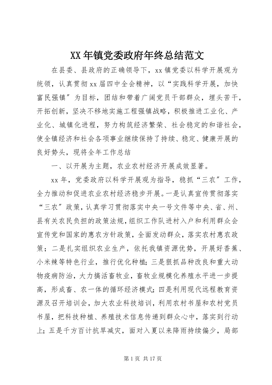 2023年镇党委政府年终总结.docx_第1页