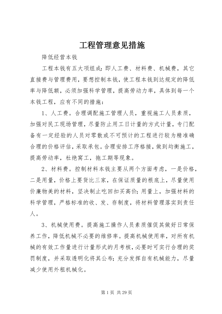 2023年项目管理意见措施.docx_第1页