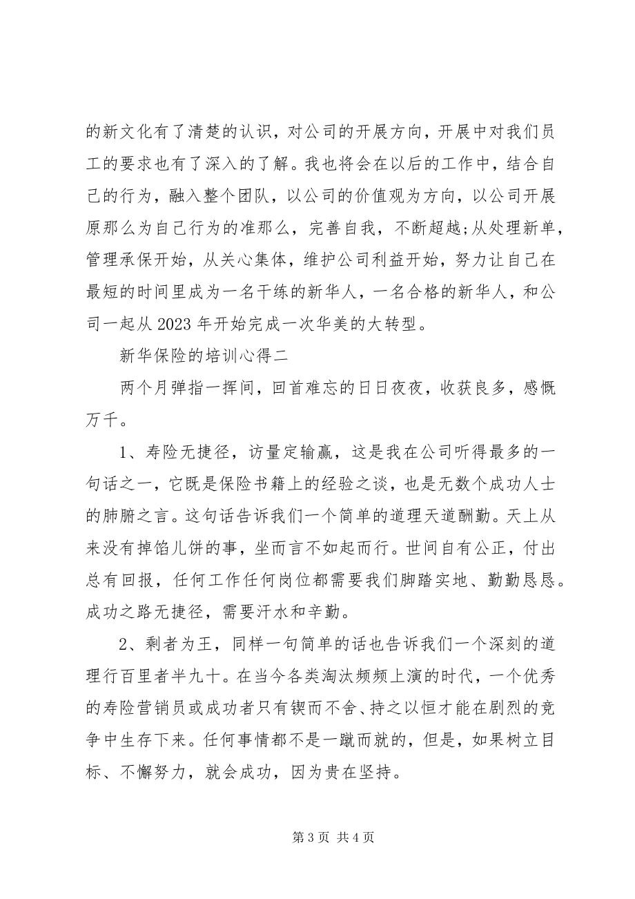 2023年新华保险的培训心得.docx_第3页