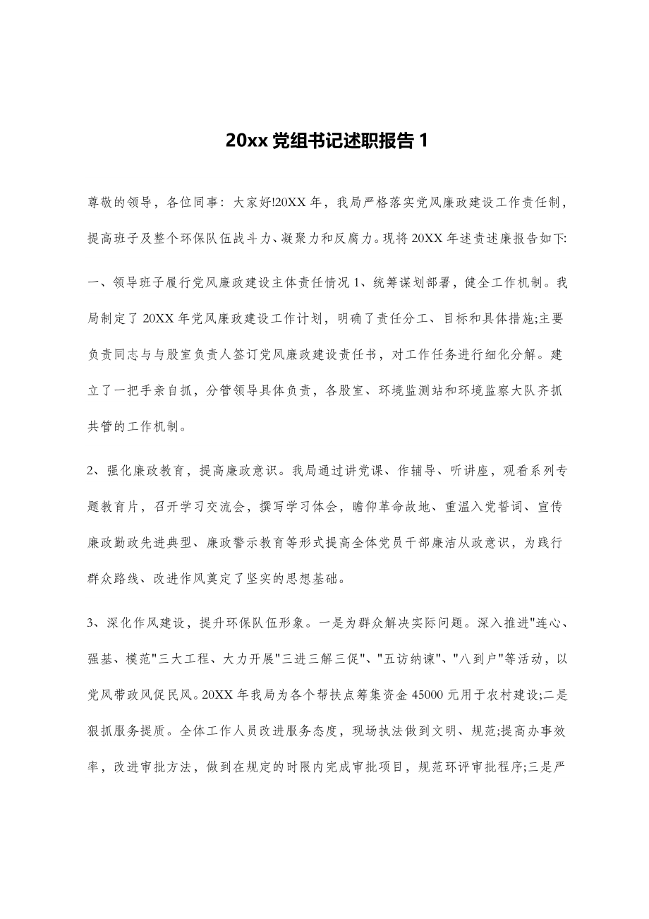 党组书记述职报告2篇.doc_第1页