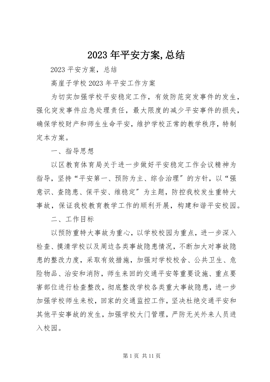 2023年安全计划总结.docx_第1页