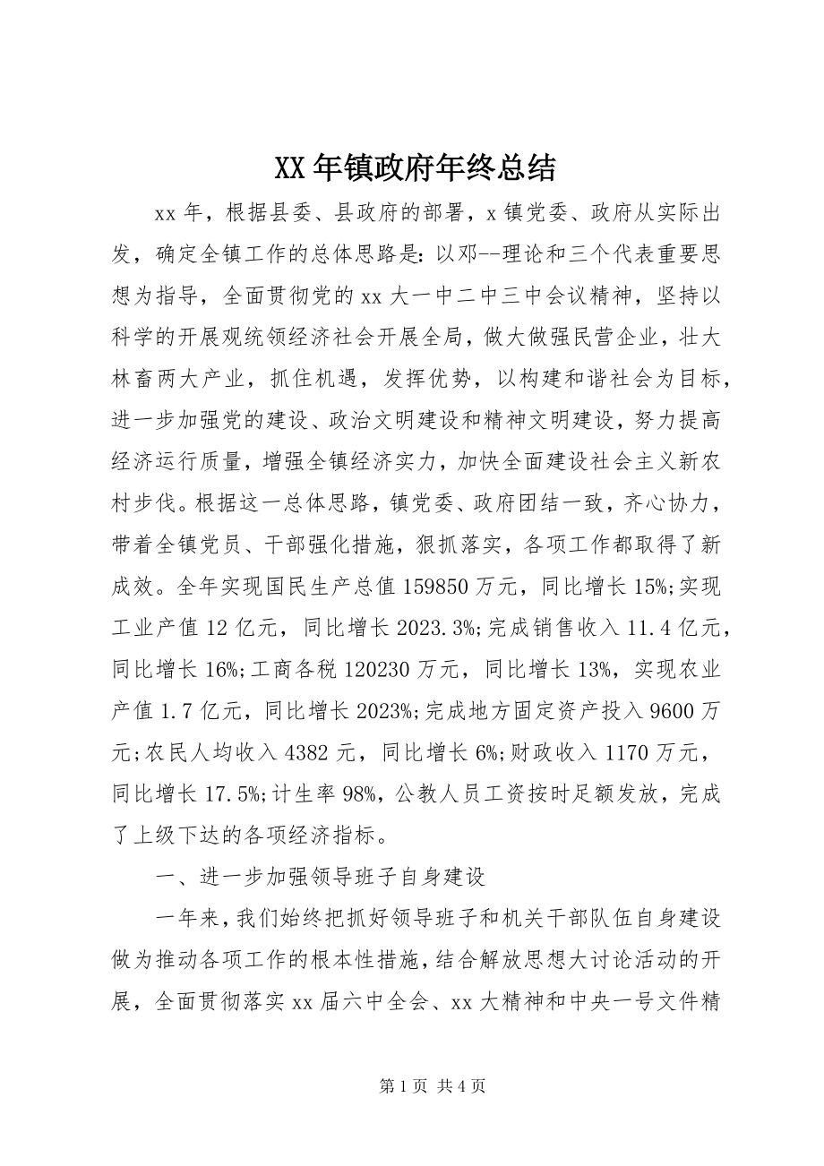 2023年镇政府年终总结.docx_第1页