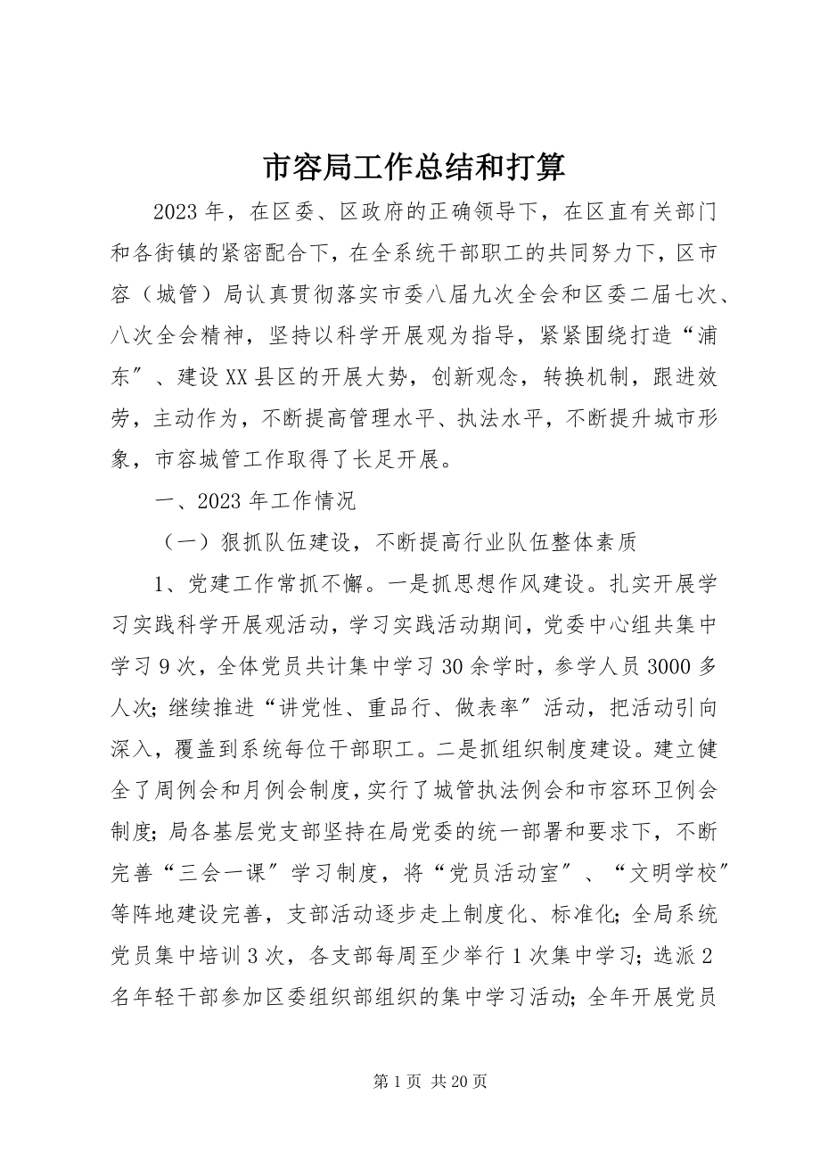 2023年市容局工作总结和打算.docx_第1页