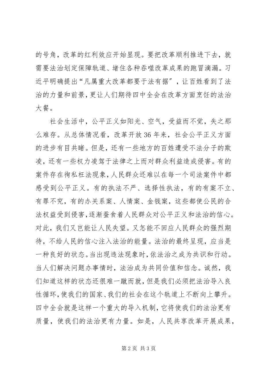 2023年十八届四中全会依法治国学习心得体会.docx_第2页