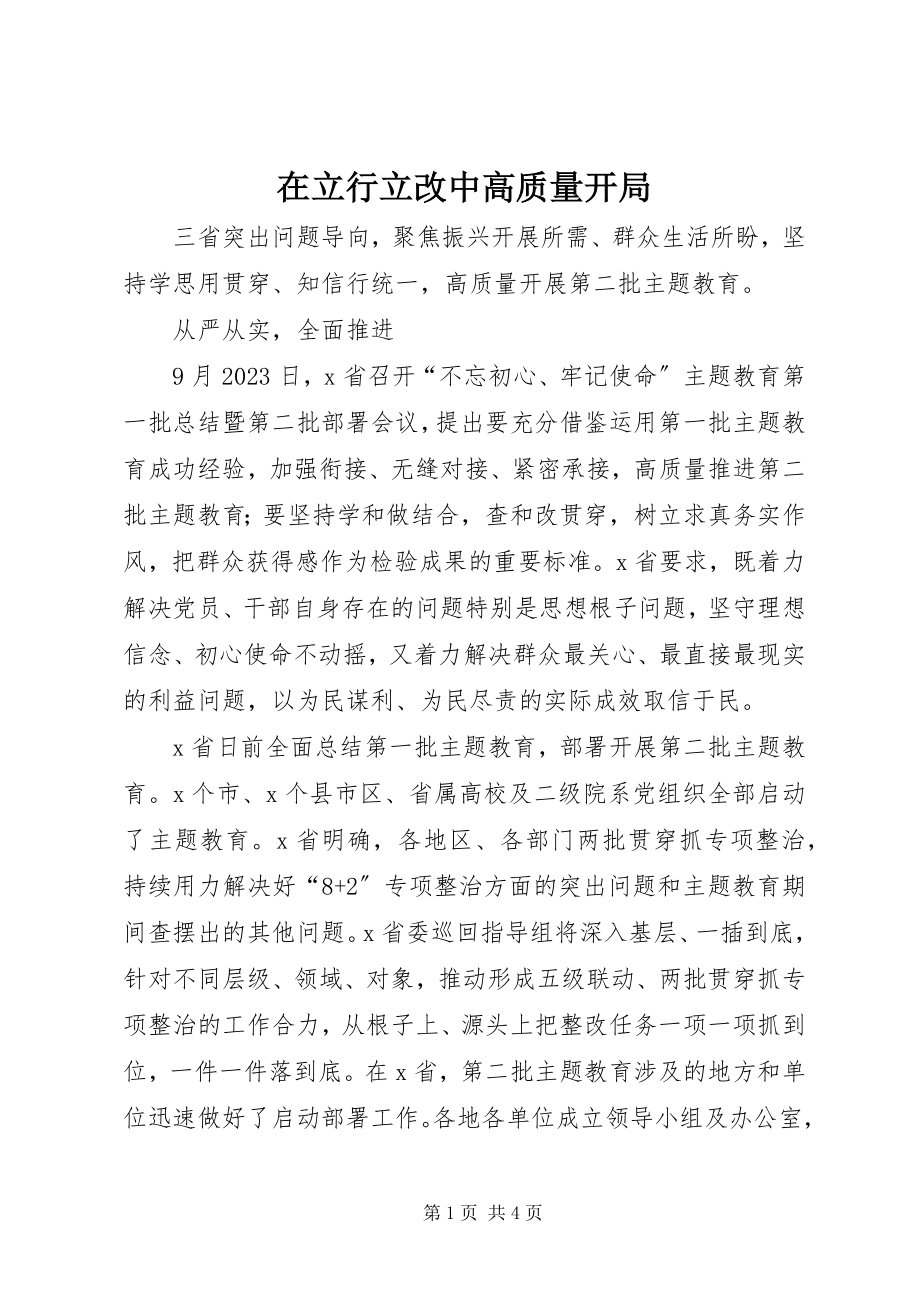 2023年在立行立改中高质量开局.docx_第1页