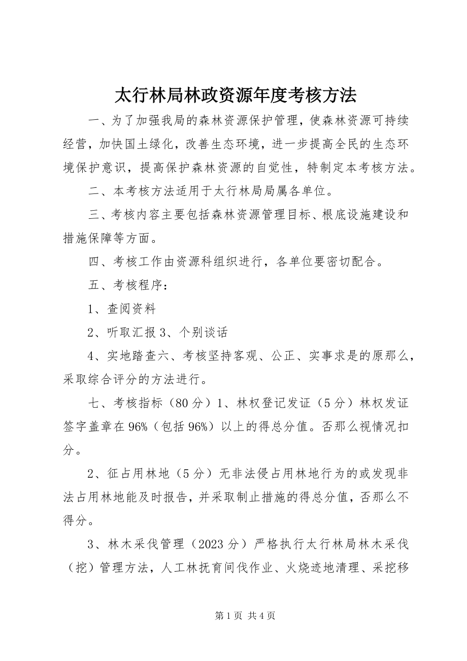 2023年太行林局林政资源年度考核办法.docx_第1页