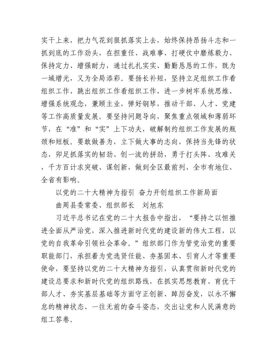 (9篇)组织部长学习二十大精神体会汇编.docx_第3页