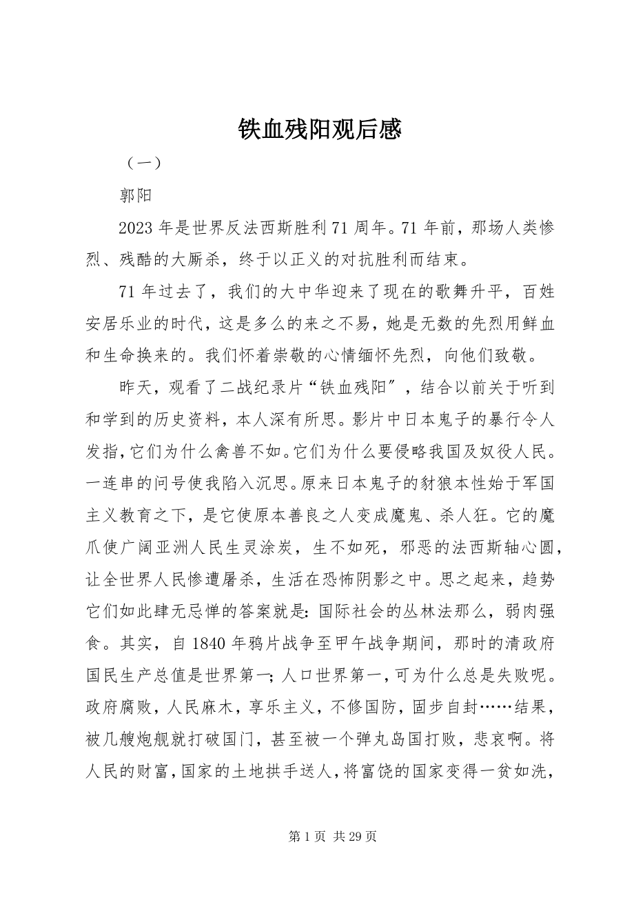 2023年铁血残阳观后感.docx_第1页