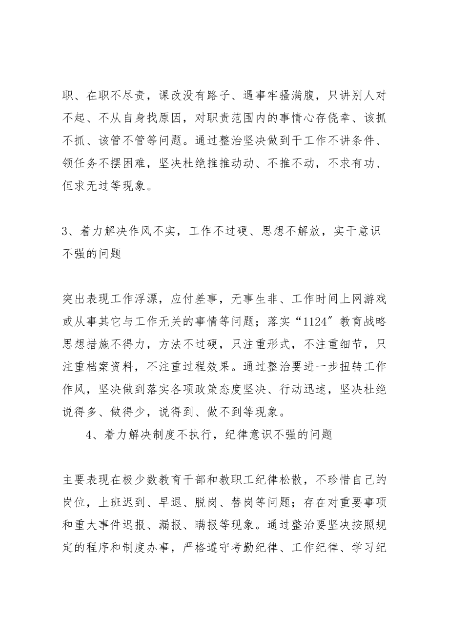 2023年教育系统思想组织纪律作风整顿实施方案.doc_第3页