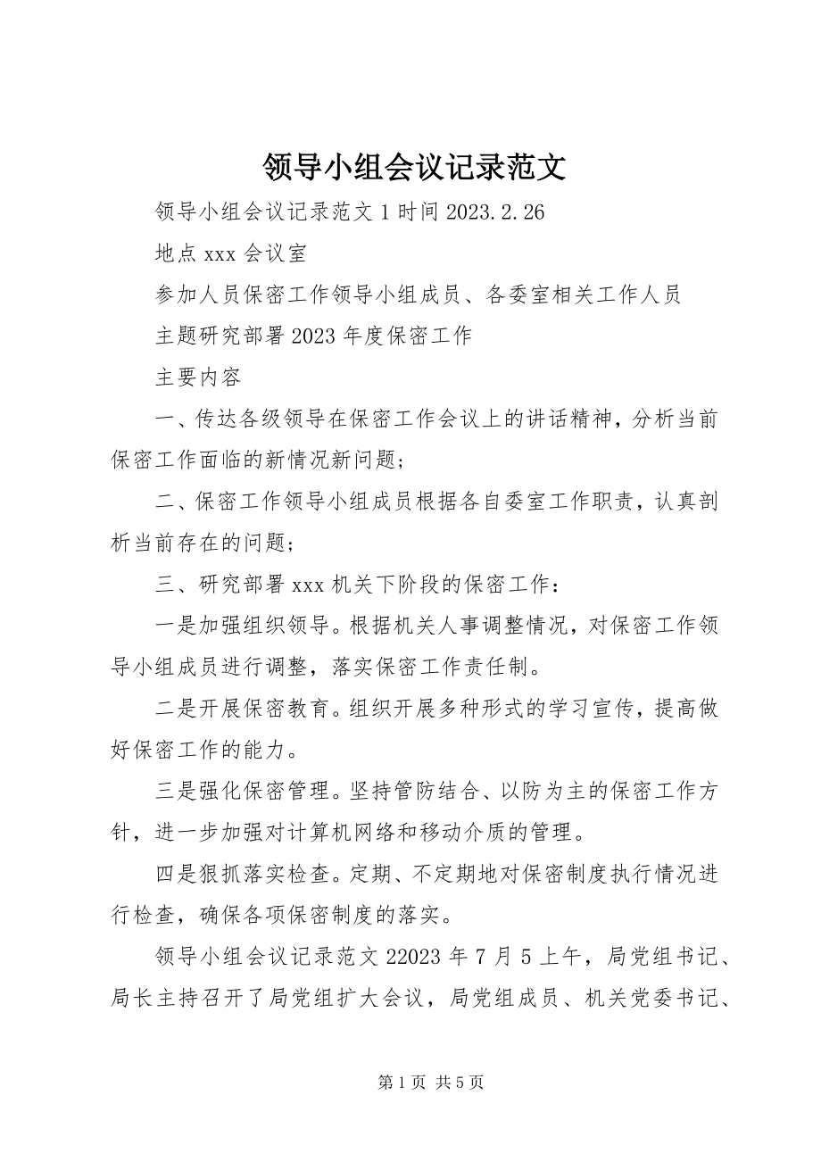 2023年领导小组会议记录.docx_第1页