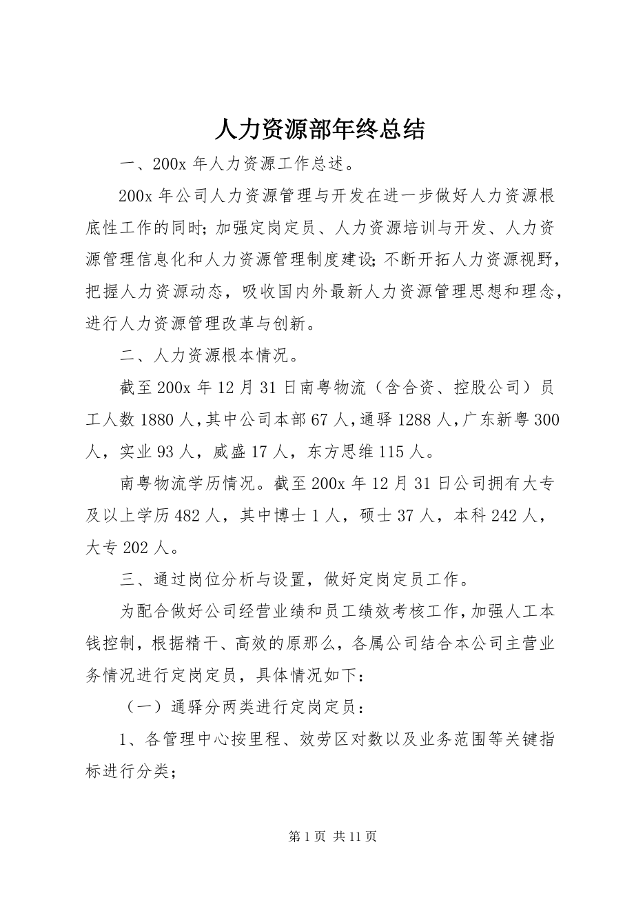 2023年人力资源部年终总结.docx_第1页