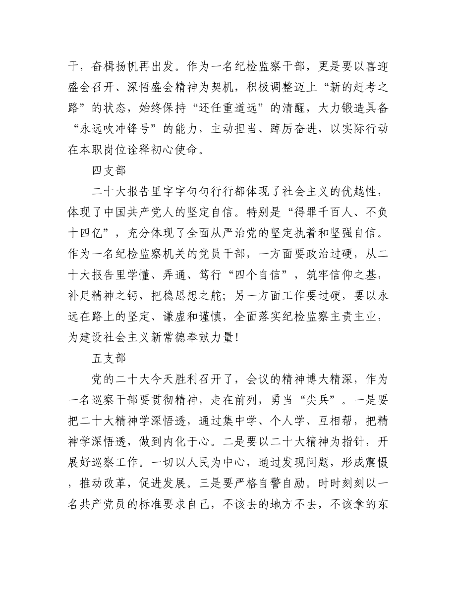 纪委监委学习党的二十大心得体会简短发言（50篇）.docx_第2页