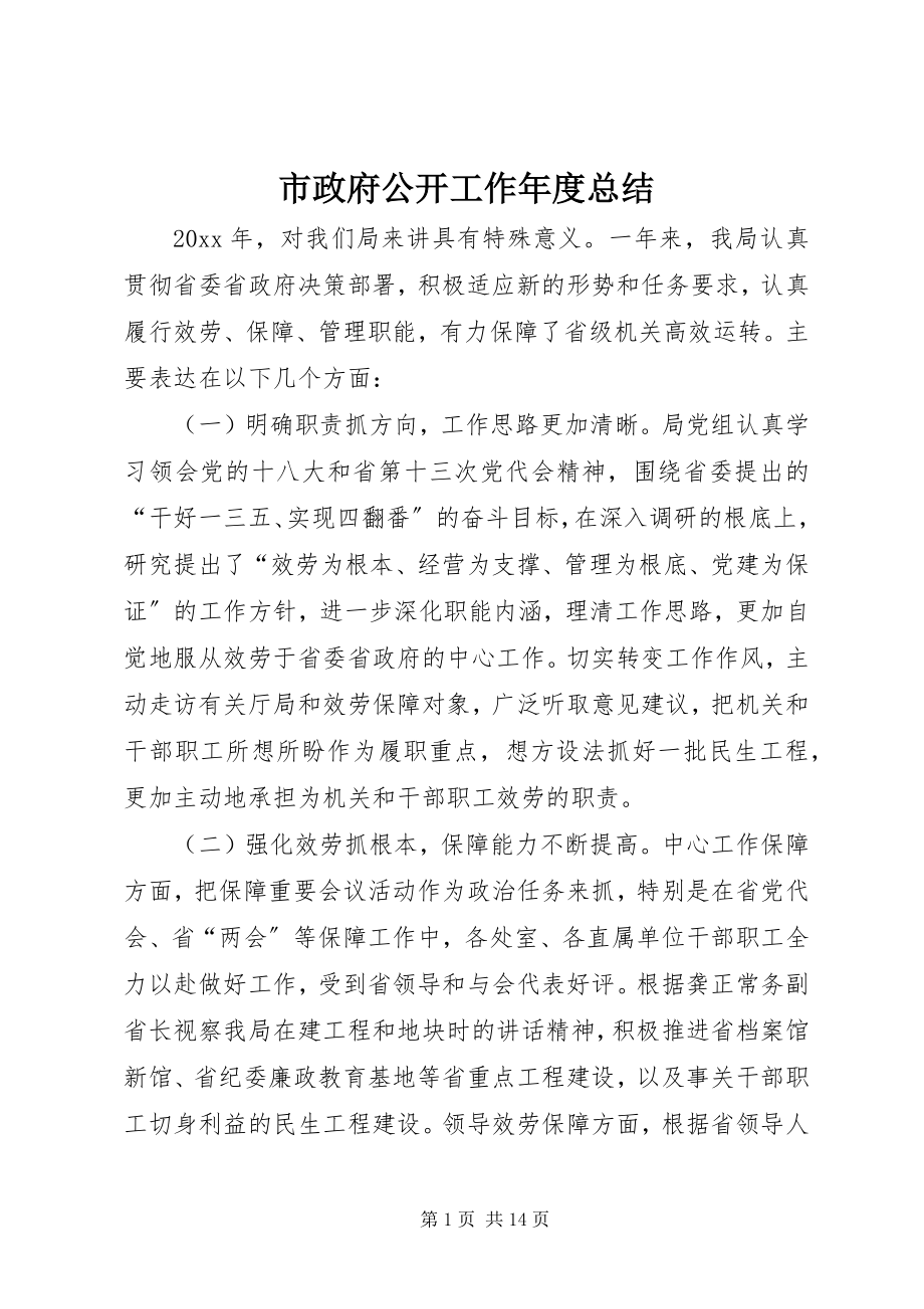 2023年市政府公开工作年度总结.docx_第1页