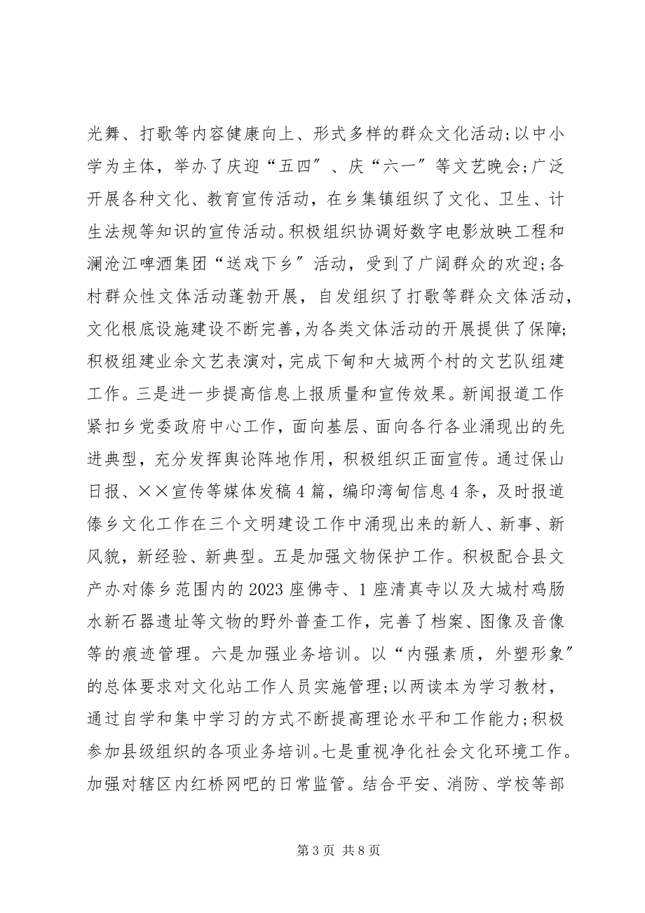 2023年乡镇文化建设工作情况汇报.docx_第3页