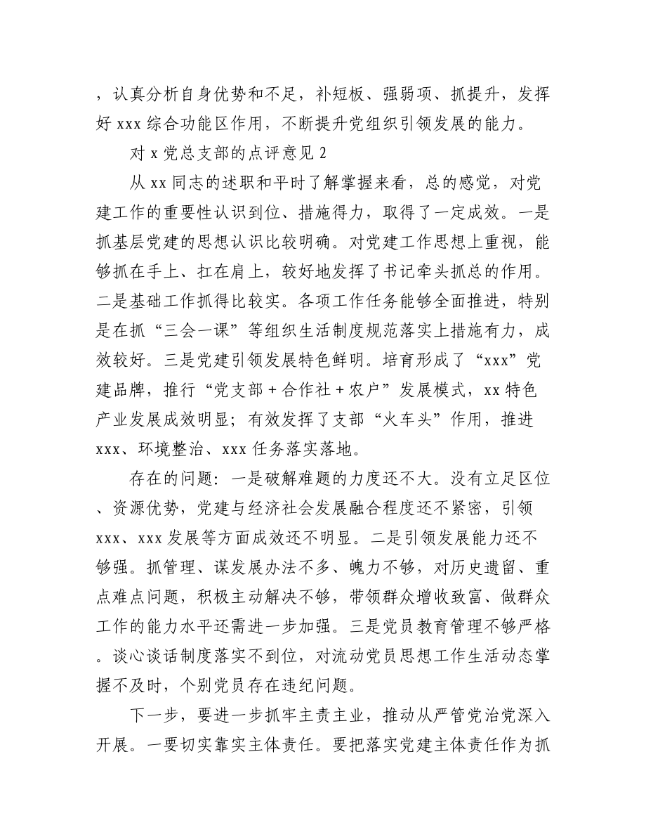 (3篇)抓党建述职报告点评意见.docx_第2页