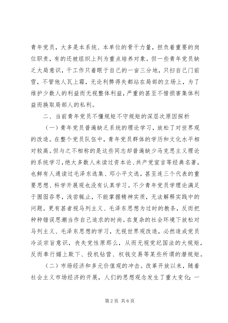 2023年青党员懂规矩守规矩的一些思考.docx_第2页