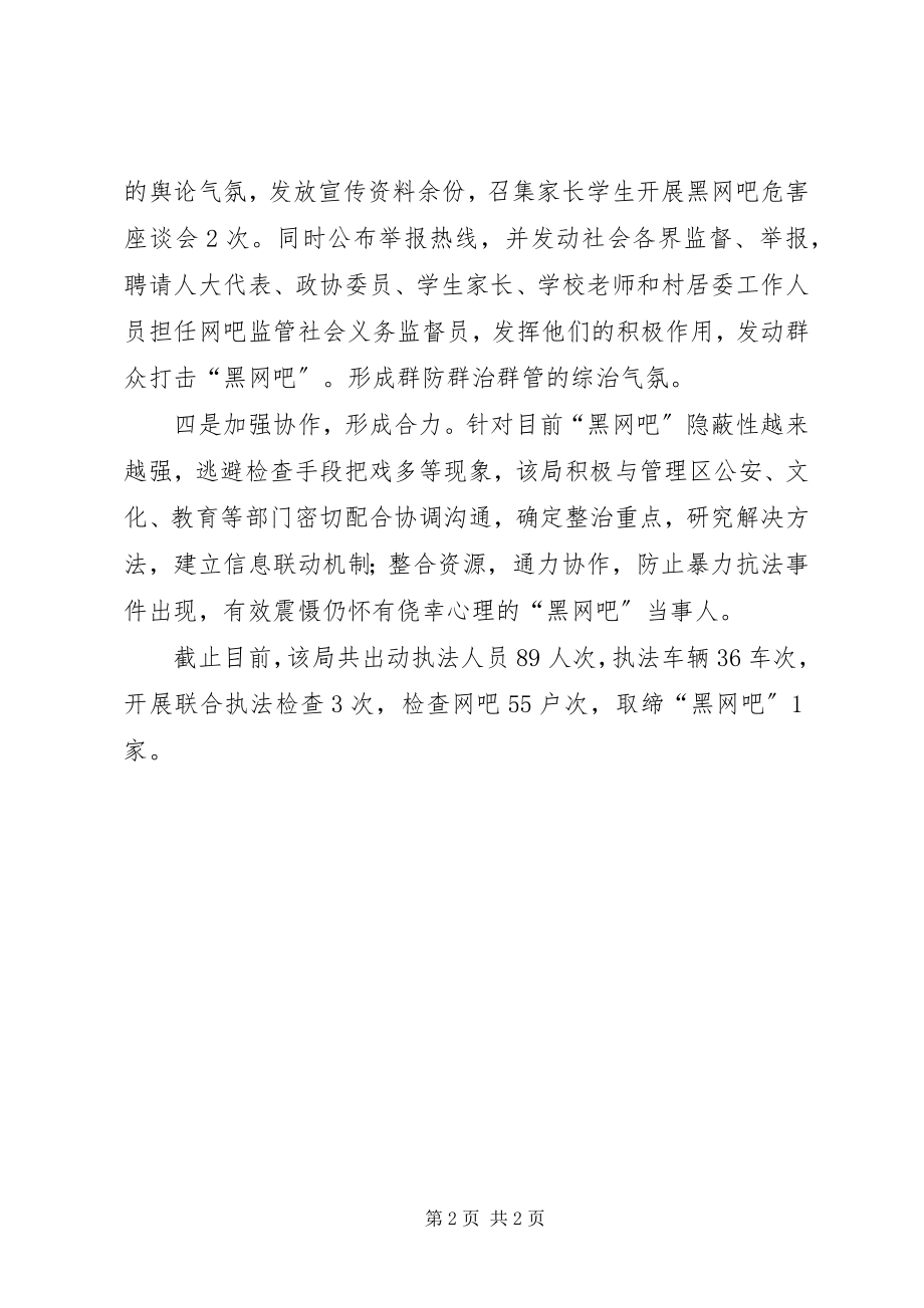 2023年工商局上半年打击“黑网吧”总结.docx_第2页