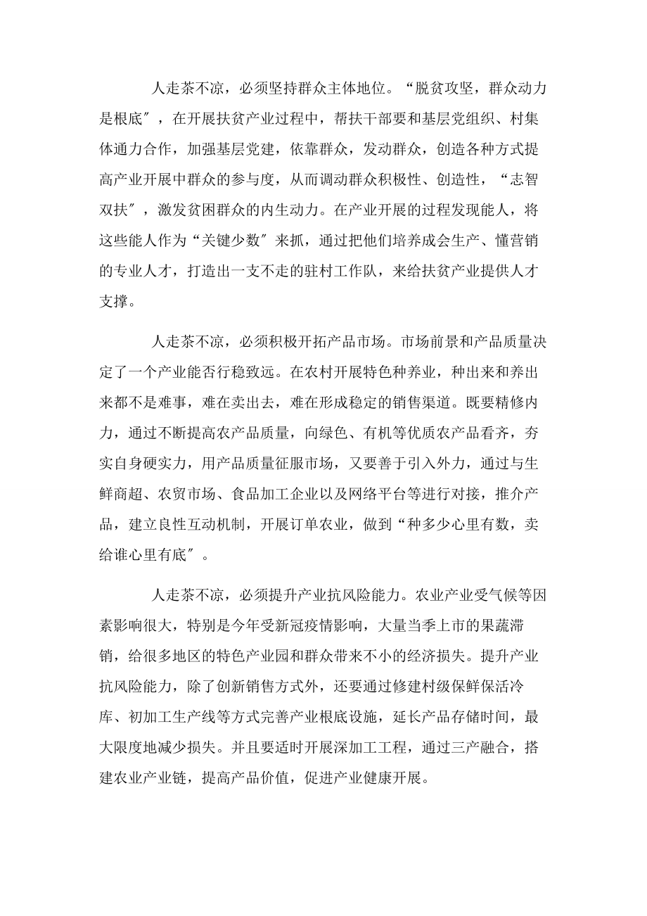 2023年抓好产业扶贫实现扶贫产业可持续发展心得体会.docx_第2页