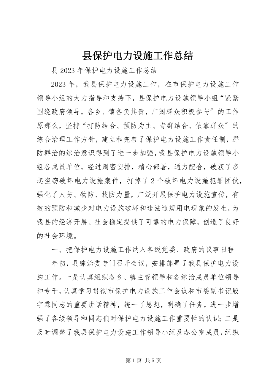 2023年县保护电力设施工作总结.docx_第1页