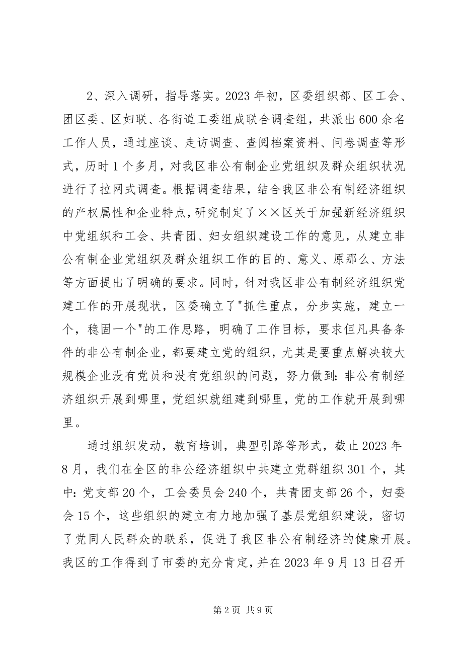 2023年非公有制经济组织党建工作总结.docx_第2页