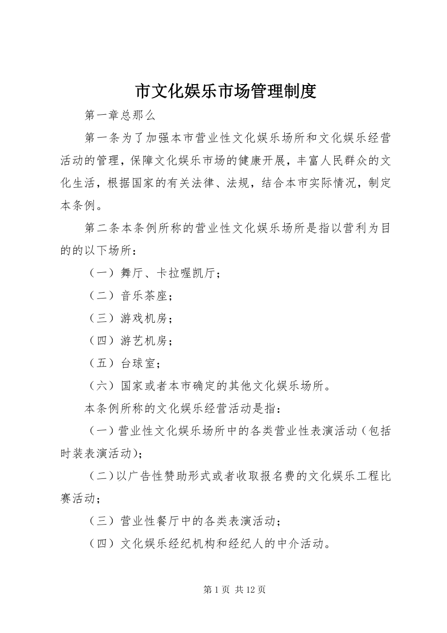 2023年市文化娱乐市场管理制度.docx_第1页