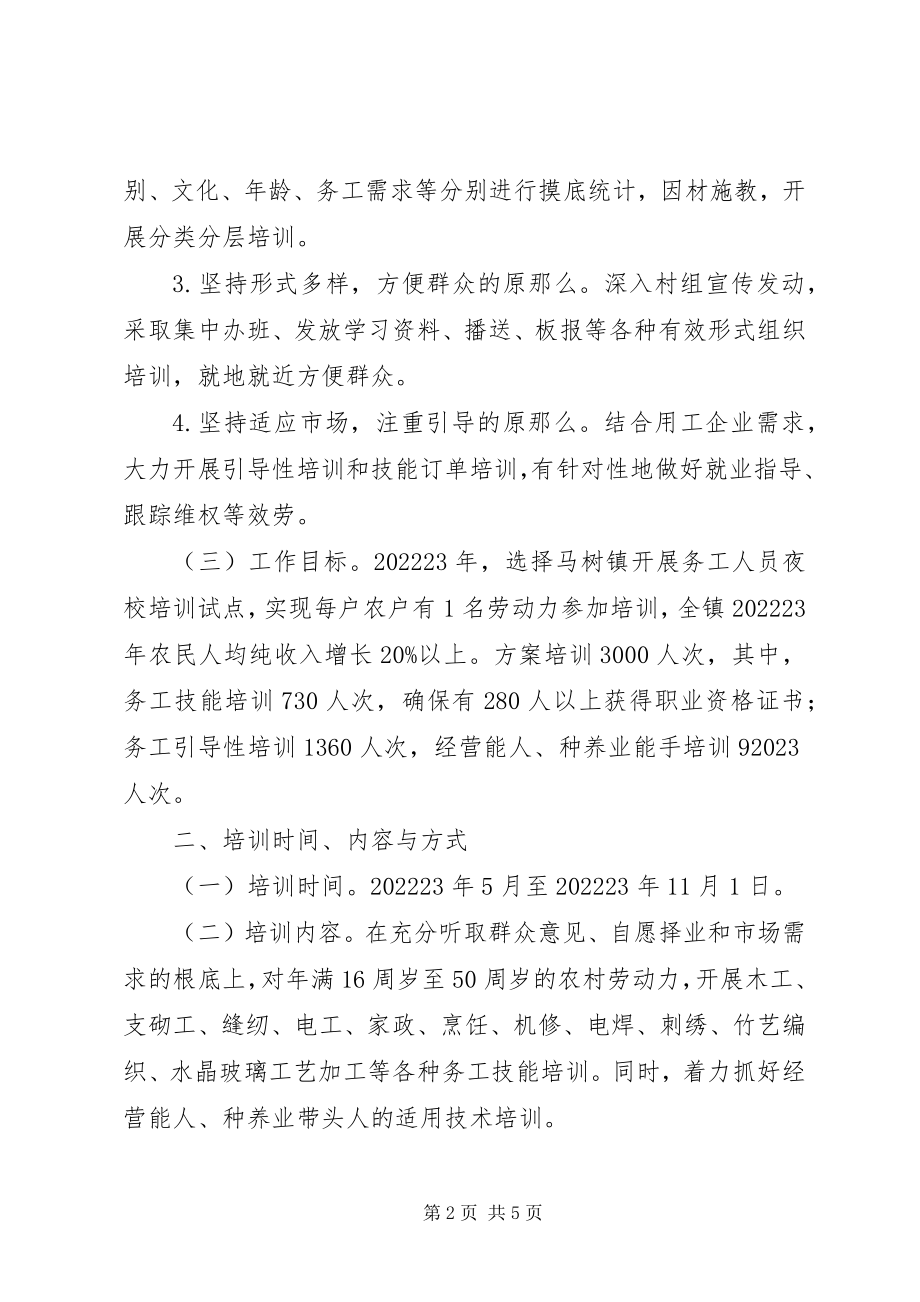 2023年务工人员夜校进修培训工作实施方案.docx_第2页