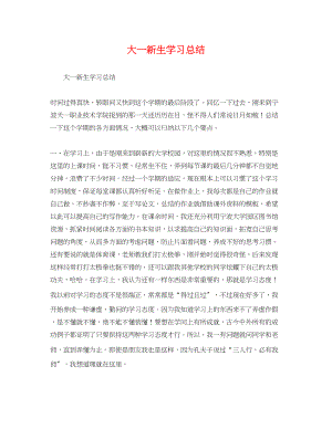 2023年大一新生学习总结.docx