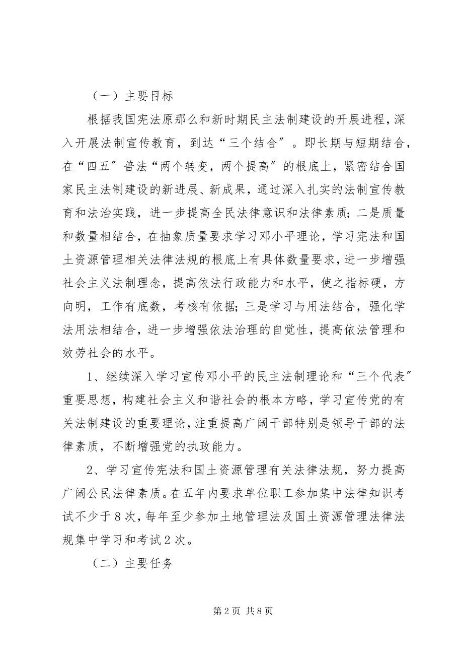 2023年国土资源系统五五普法规划.docx_第2页