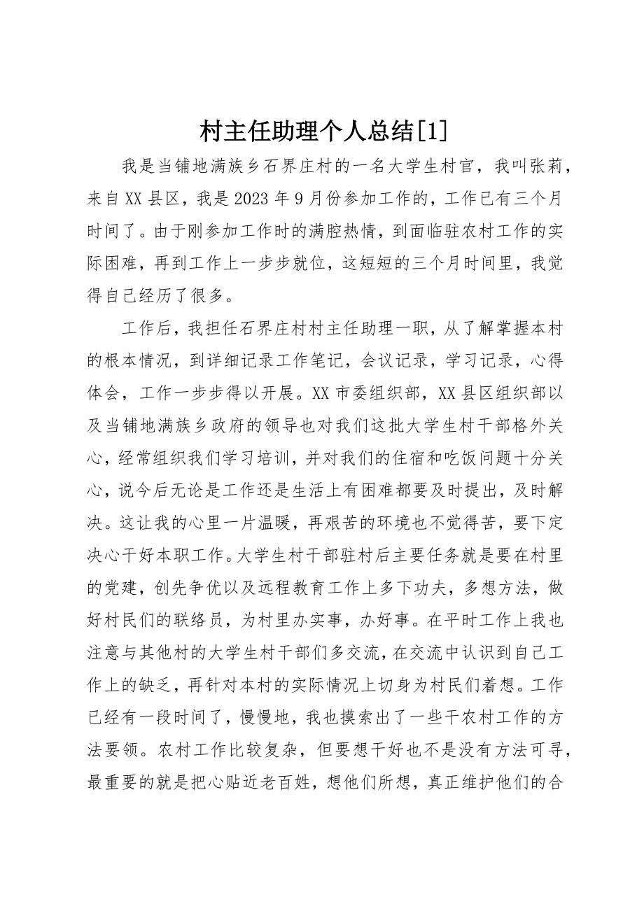 2023年村主任助理个人总结[1]新编.docx_第1页