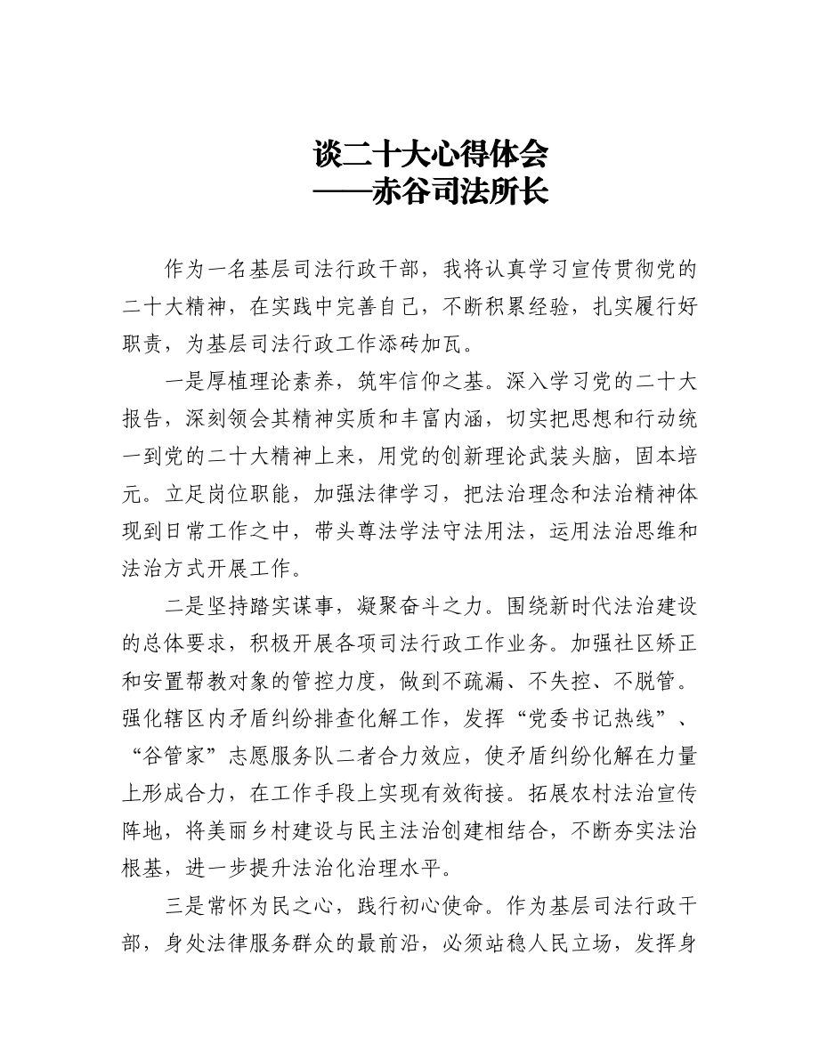 司法局学习党的二十大精神心得体会汇编（25篇）.docx_第1页