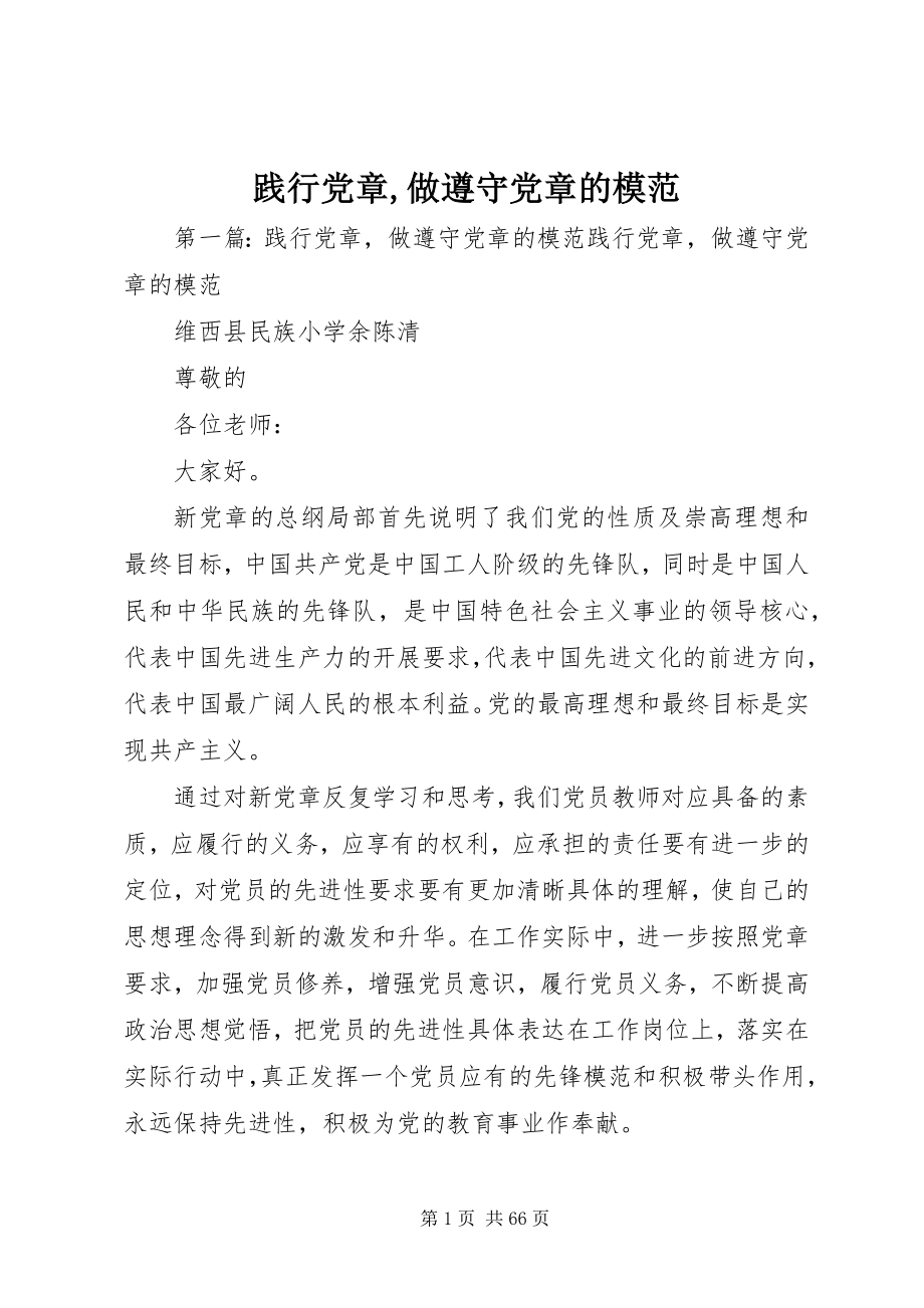 2023年践行党章做遵守党章的模范.docx_第1页