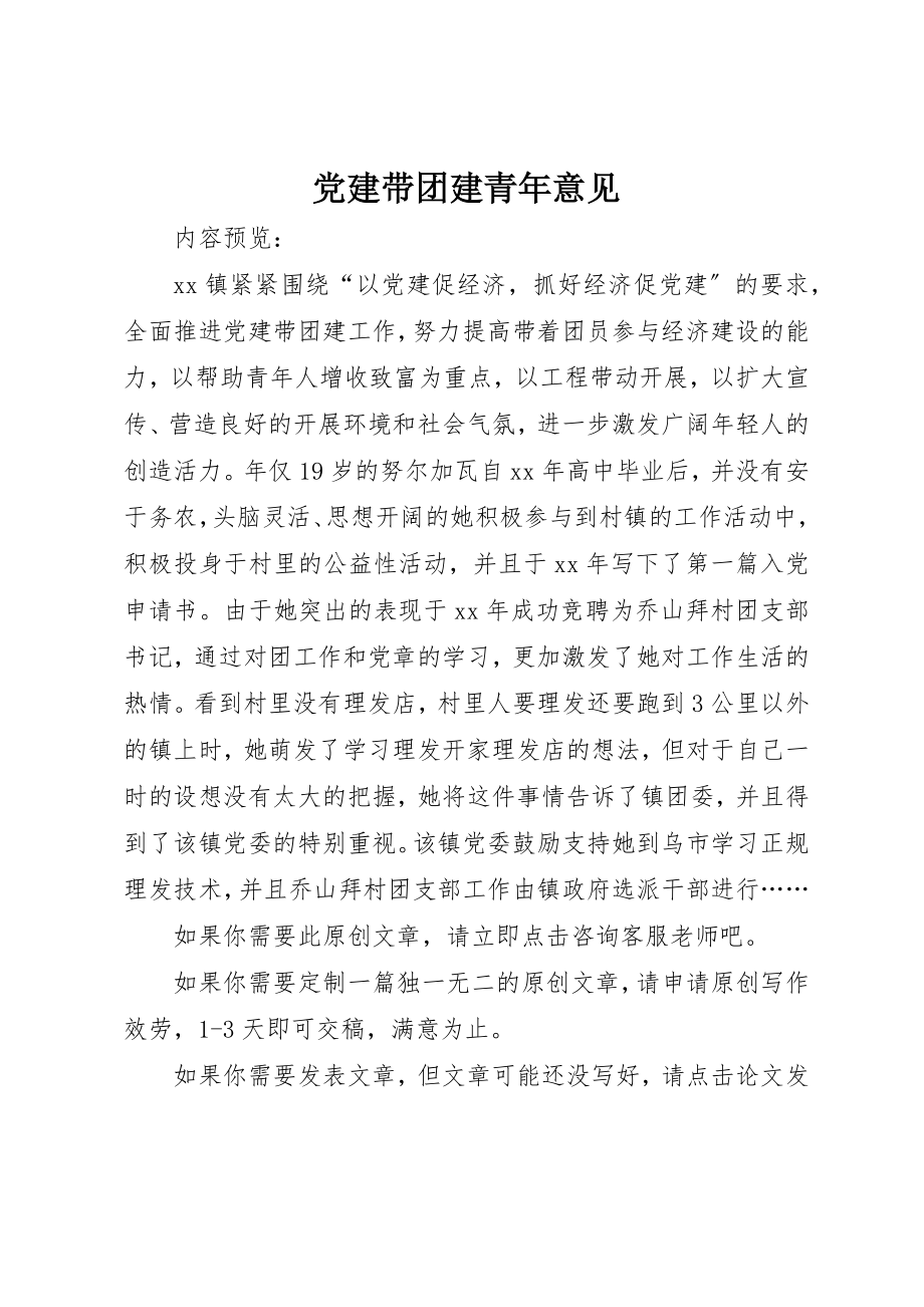 2023年党建带团建青年意见.docx_第1页