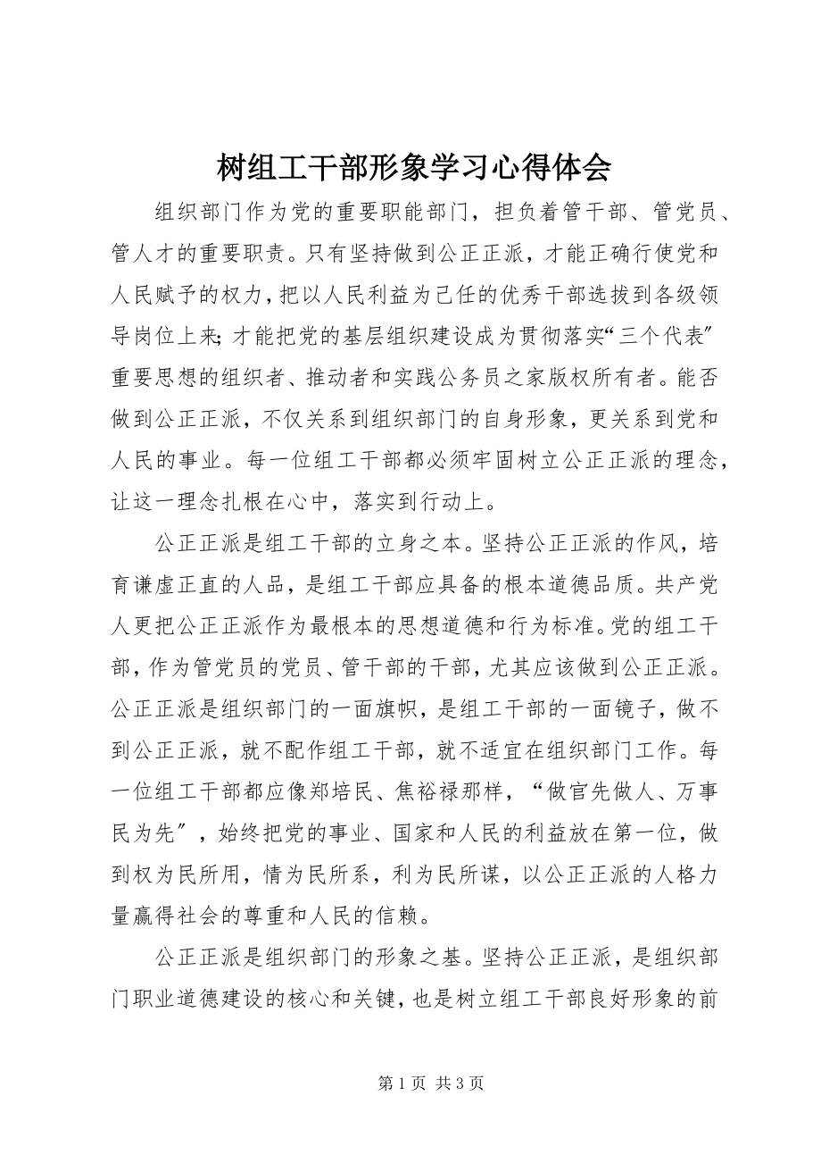 2023年树组工干部形象学习心得体会.docx_第1页