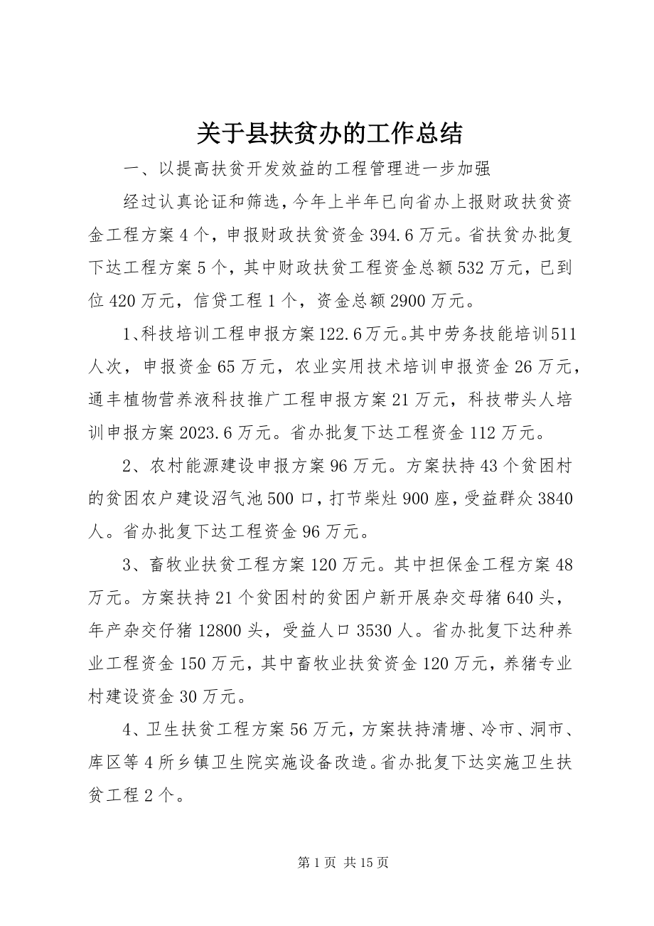 2023年县扶贫办的工作总结.docx_第1页