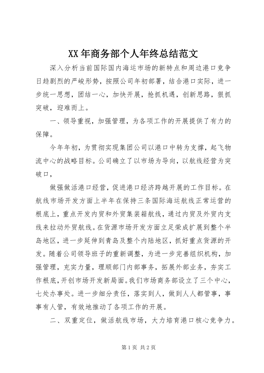 2023年商务部个人终总结.docx_第1页