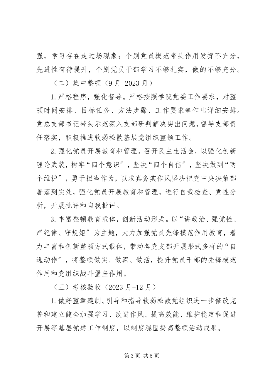 2023年法学院集中整顿软弱涣散基层党组织实施方案.docx_第3页