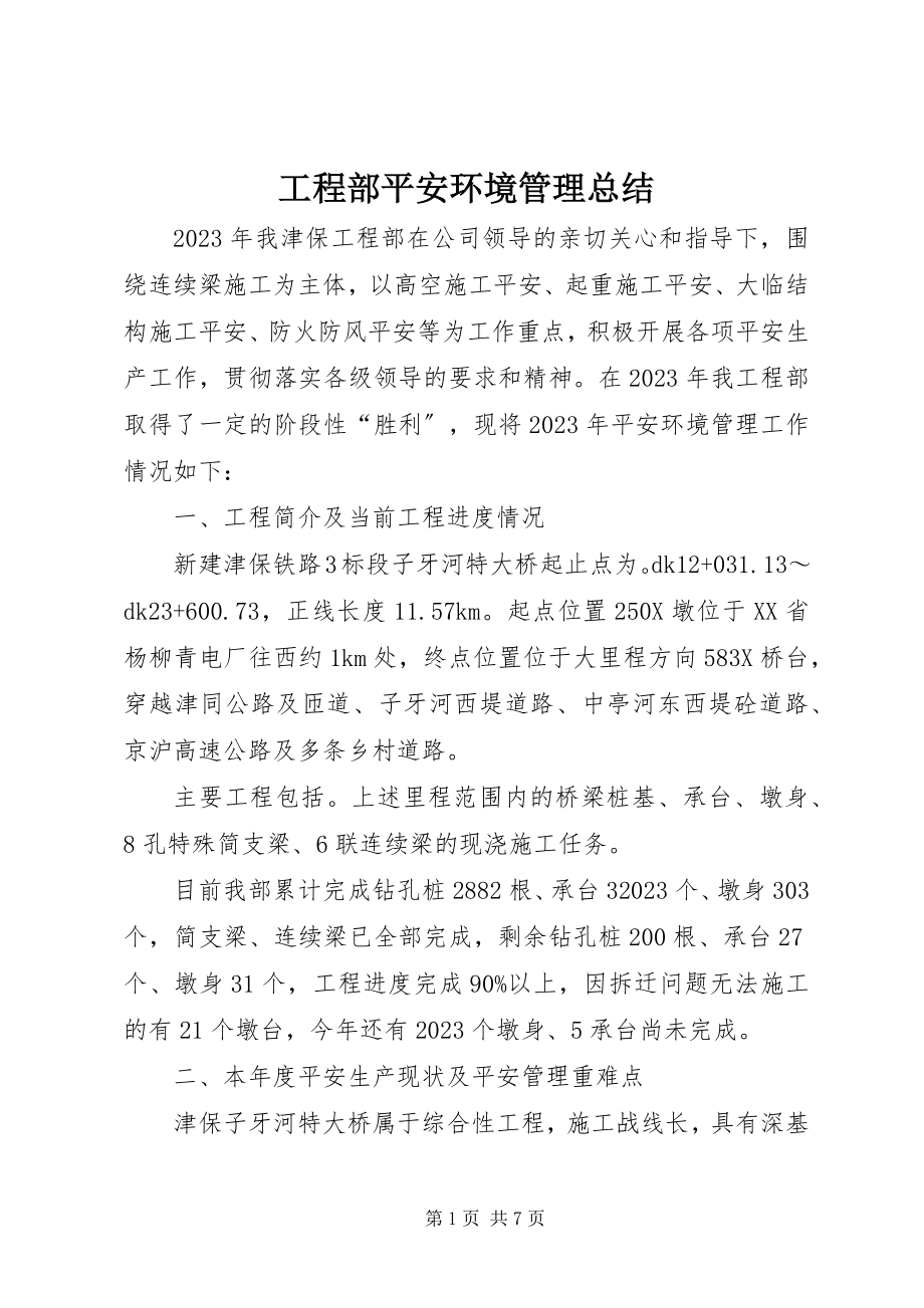 2023年项目部安全环境管理总结.docx_第1页