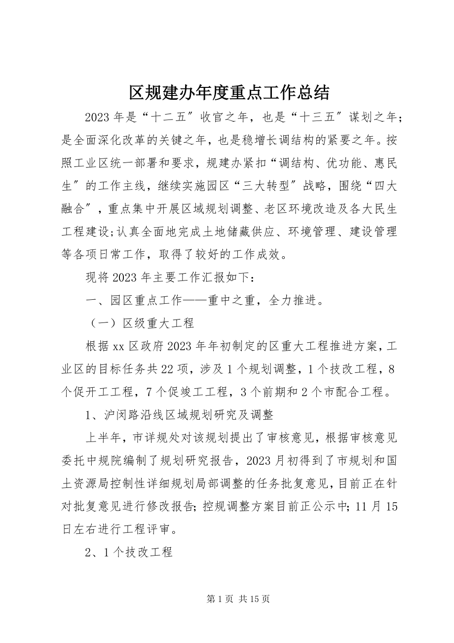 2023年区规建办年度重点工作总结.docx_第1页