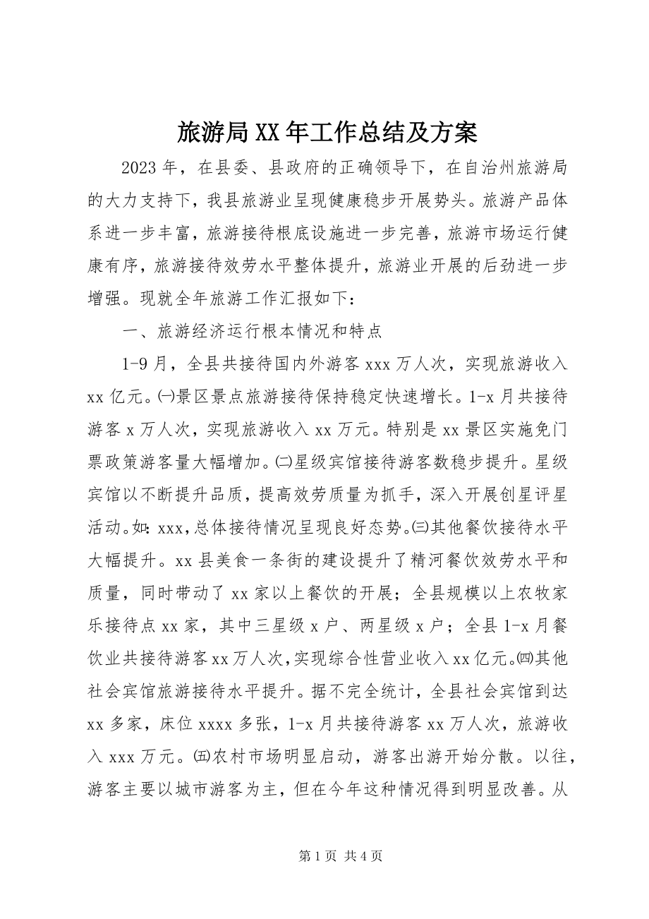 2023年旅游局工作总结及计划.docx_第1页