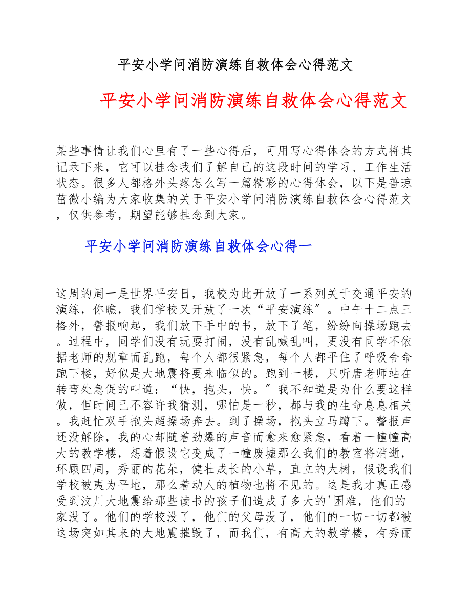 2023年安全小知识消防演练自救体会心得.doc_第1页